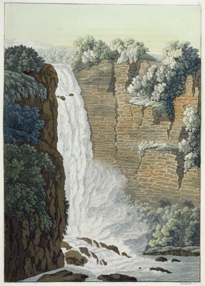 Tequendama Cachoeira no rio Bogotá, Colômbia de Gerolamo Fumagalli